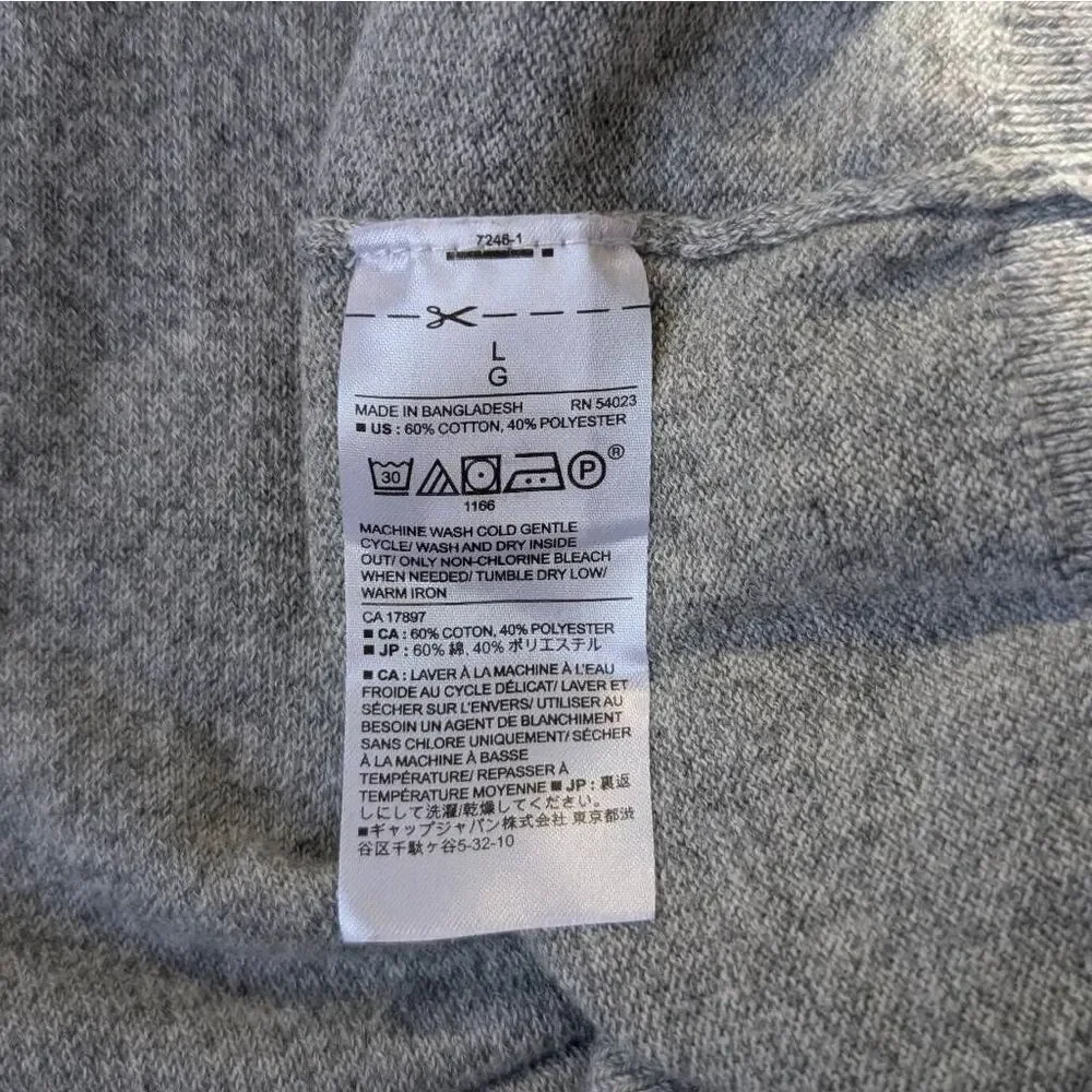 Banana Republic Men's Grey V-neck Sweater Size Large Pullover
